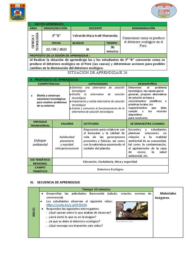 Situación de Aprendizaje 26 | PDF | Entorno natural | Ecología