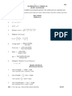 Matematik Kertas 2 Peperiksaan Percubaan PMR 2011 SARAWAK