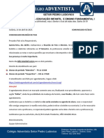 Reunião de Pais e Mestres com Boletins do 1o Bimestre