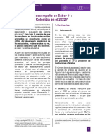 Evolución Del Desempeño en Saber 11: ¿Qué Pasó en Colombia en El 2022?