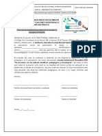 Documento de Autorización de Uso de Imagen Sobre Fotografías Y Fijaciones Audiovisuales (Videos) para Uso Público