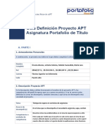 Guía Definición Proyecto APT Asignatura Portafolio de Título