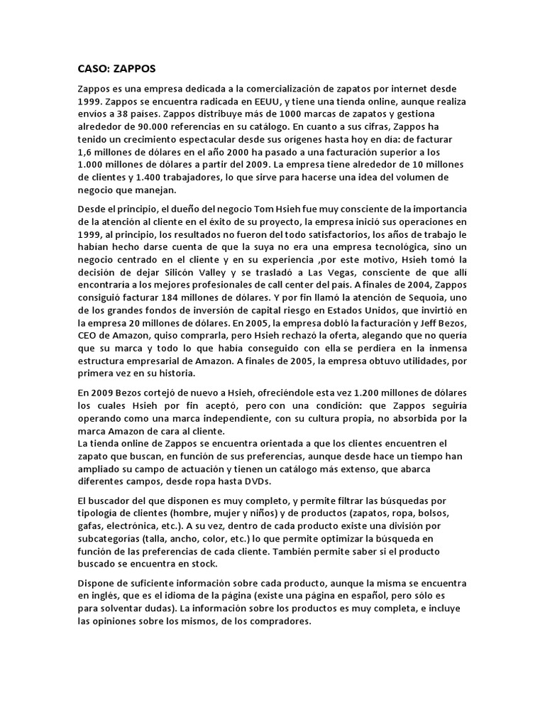 Caso Zappos PDF