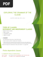 Exploring The Grammar of The Clause: (Chapter 8-Biber and Leech, 2010)