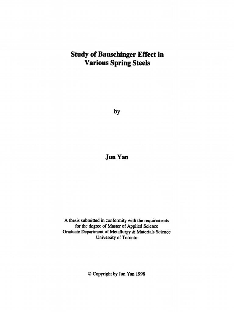 Study of Bauschinger Effect in Spring | PDF | Deformation (Engineering ...