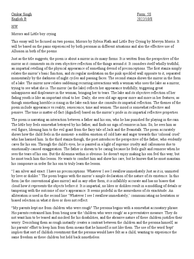 English B Hw Pdf Poetry