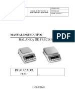 Balanza de Precision: Manual Instructivo