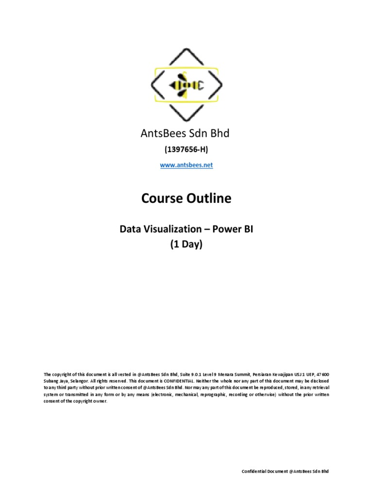 DATA VISUALIZATION - POWER BI COURSE OUTLINE | PDF | Data | Computing