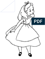 Coloriage Alice Au Pays Des Merveilles Simple - PNG