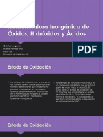 Nomenclatura Inorgánica de Óxidos, Hidróxidos y Ácidos