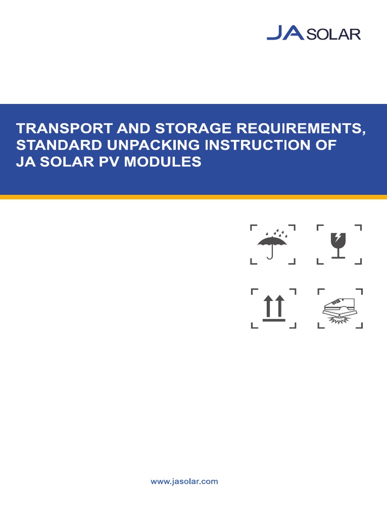 JA Solar Transport and Storage Manual | PDF