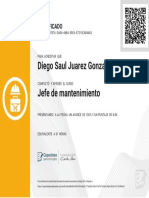 Diego Saul Juarez Gonzales Jefe de Mantenimiento: Certificado