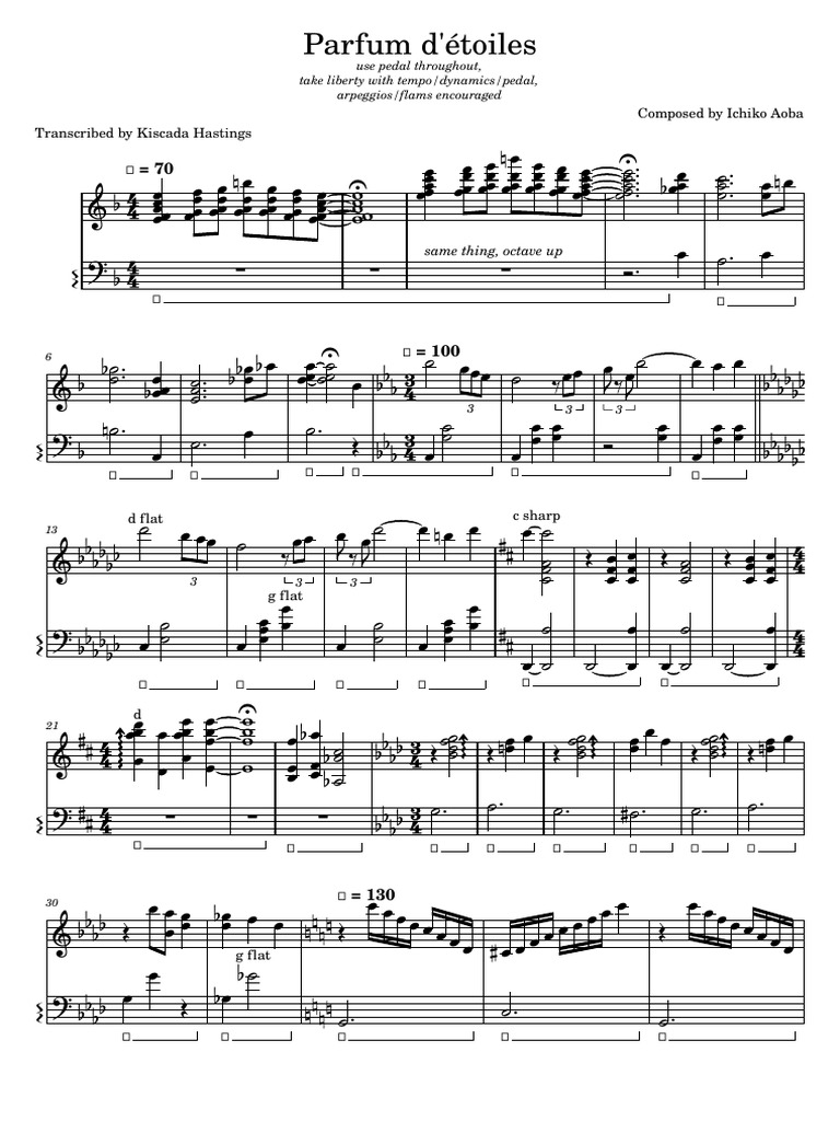 Parfum D'étoiles Composed by Ichiko Aoba Transcribed by Kiscada