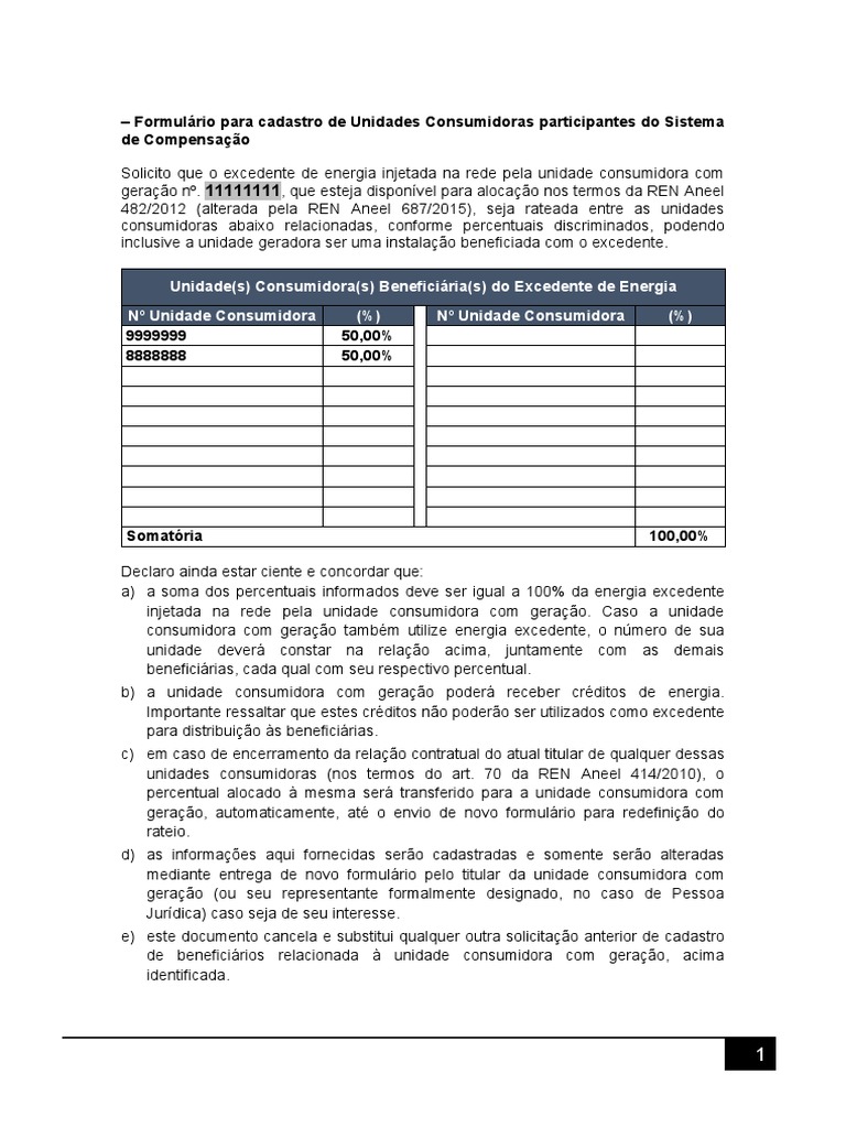Formulário Sistema de Compensação v1 | PDF