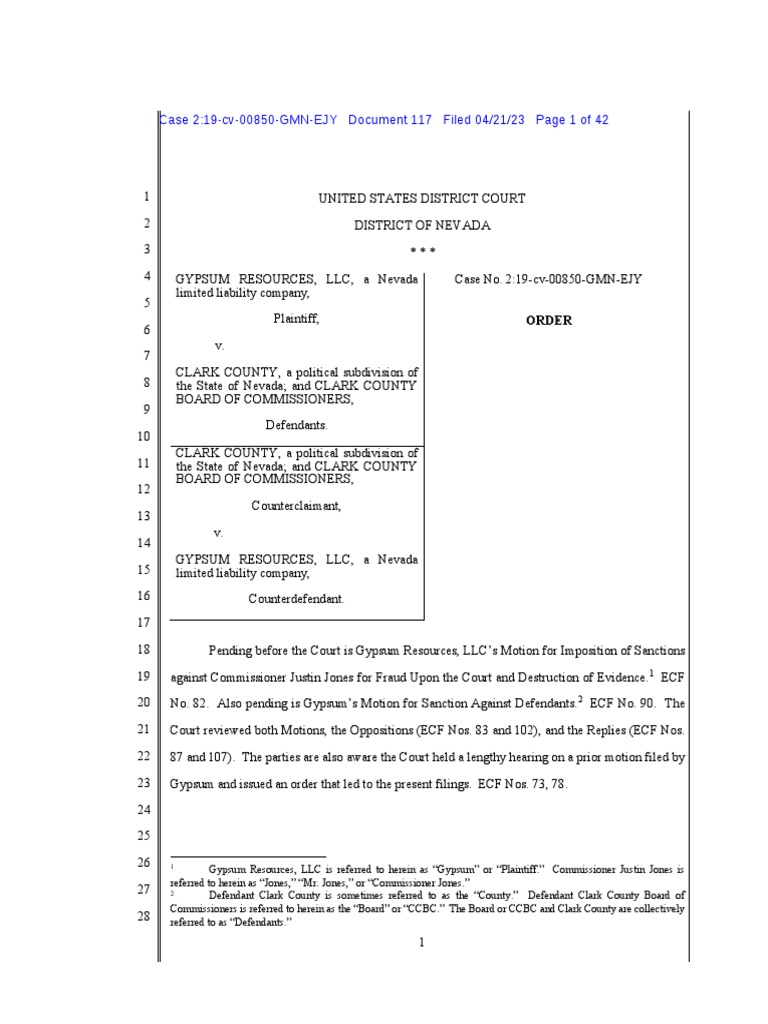 Gypsum Resources v. Clark County PDF Lawsuit Deposition (Law)
