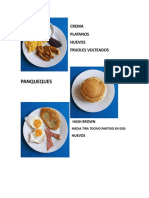 Panqueques: Crema Platanos Huevos Frijoles Volteados