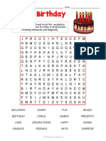 Birthday Word Search