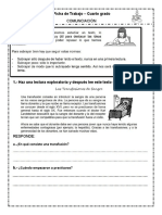 Comunicación - Ficha de Trabajo 4to Grado