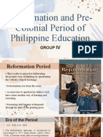 Reformation and Pre-Colonial Period of Philippine Education