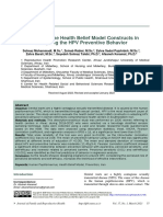 Evaluating The Health Belief Model Constructs in Adopting The HPV Preventive Behavior