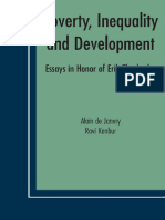 (Economic Studies in Inequality, Social Exclusion and Well-Being 1) Alain de Janvry, Ravi Kanbur (Auth.), Alain de Janvry, Ravi Kanbur (Eds.) - Poverty, Inequality and Development - Essays in Honor of