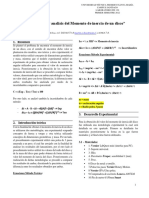 Obtención y análisis del momento de inercia de un disco mediante métodos experimental y teórico