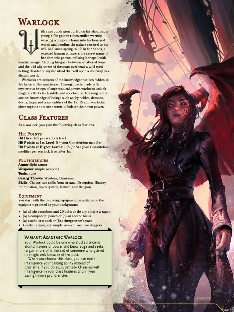 TDC Warlock 5e | PDF | Dungeons &amp; Dragons | Gary Gygax Games
