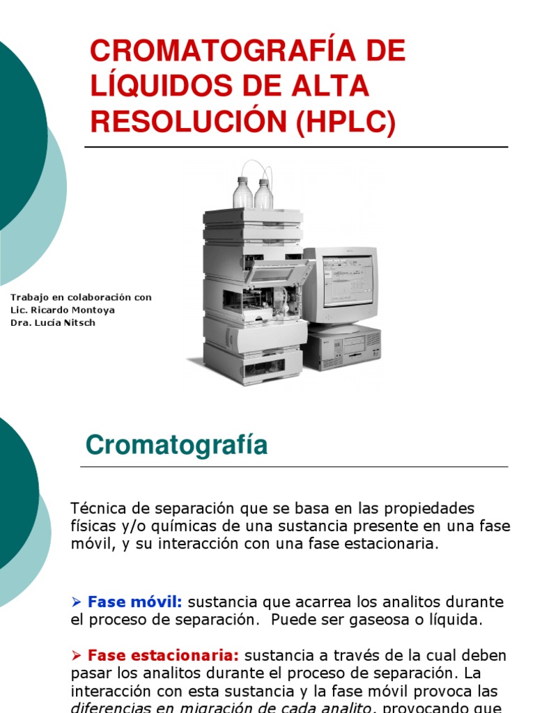 Cromatografia de Líquidos PDF Cromatografía Cromatografía líquida