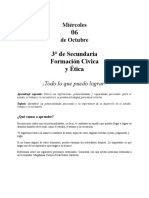 3° de Secundaria Formación Cívica y Ética: Miércoles de Octubre