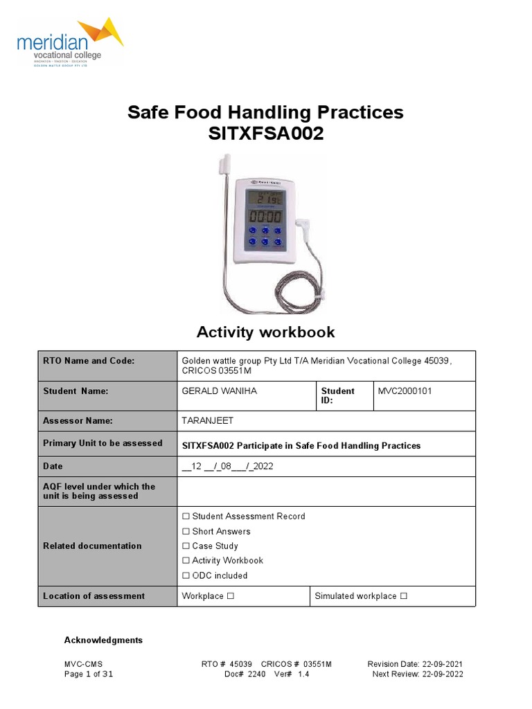 gerald-waniha-8-activity-workbook-for-sitxfsa002-participate-in