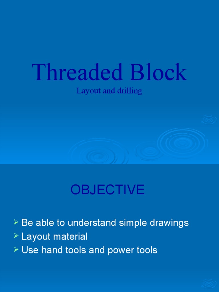 Thread Block Layout and Drilling PDF Drill Drilling