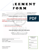 Agreement Form: I Read and Agreed of What Are Stated Above