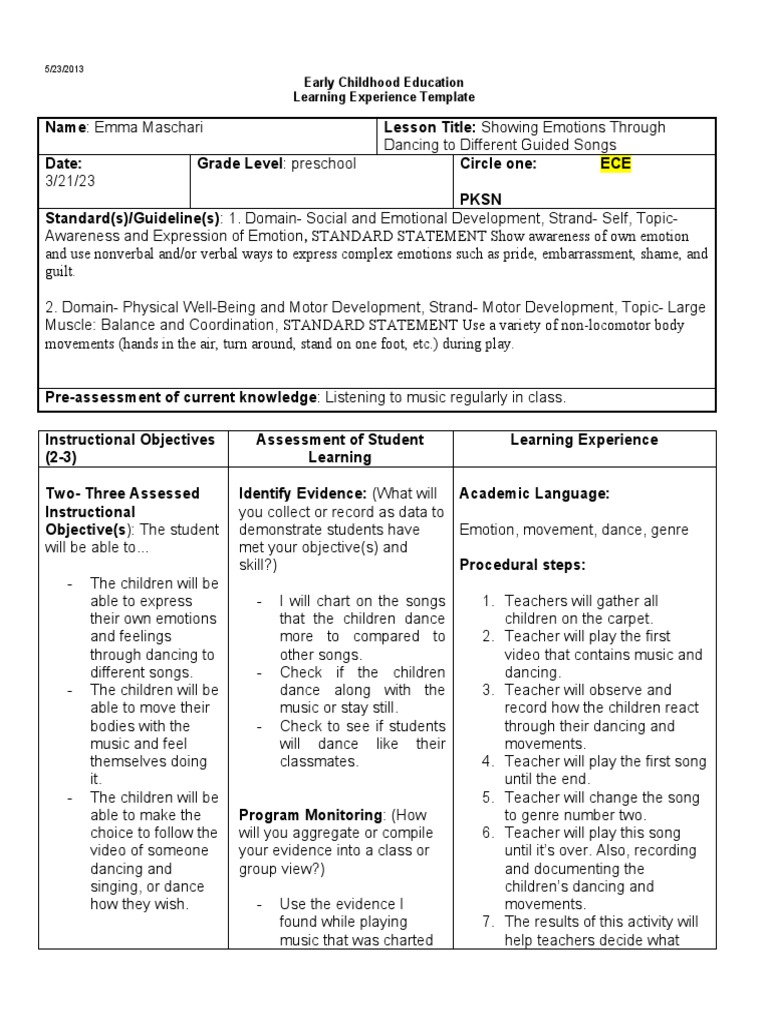 Edt 317 Final Lesson Plan Reflection | PDF | Emotions | Teachers