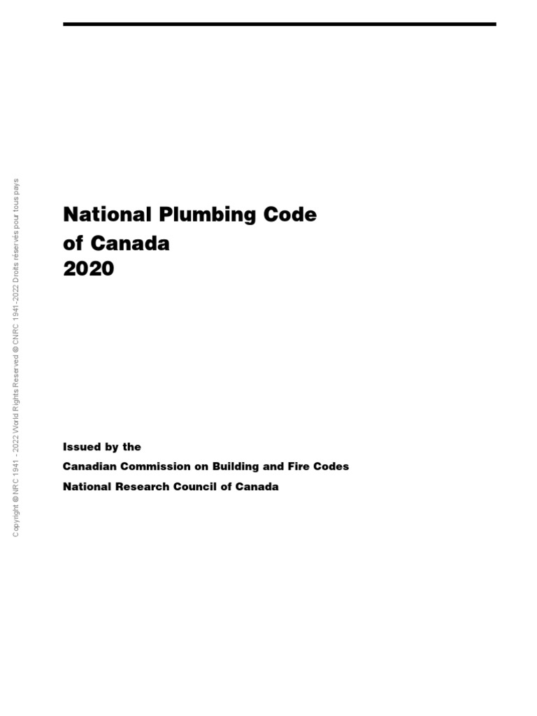 National Plumbing Code of Canada 2020 | PDF | Risk | Regulatory Compliance