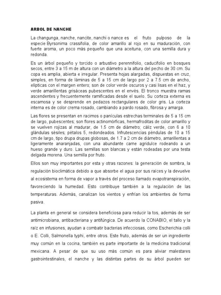 Arbol de Nanche | PDF