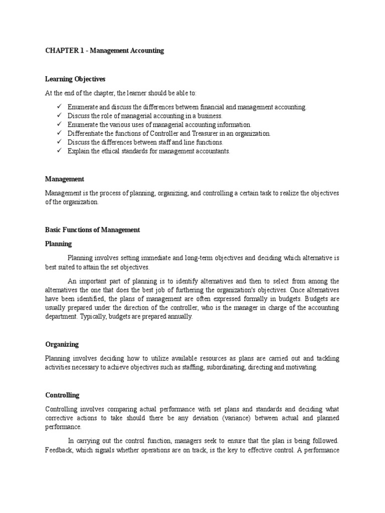 Introduction to Management Accounting | PDF | Accounting | Management ...