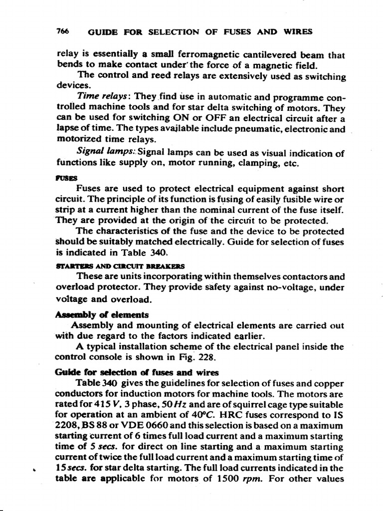 A-Guide For Selection of Fuses and Wires | PDF