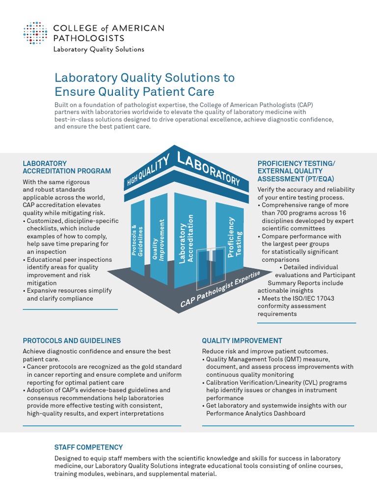 About CAP Laboratory Quality Solutions PDF Laboratories Medical