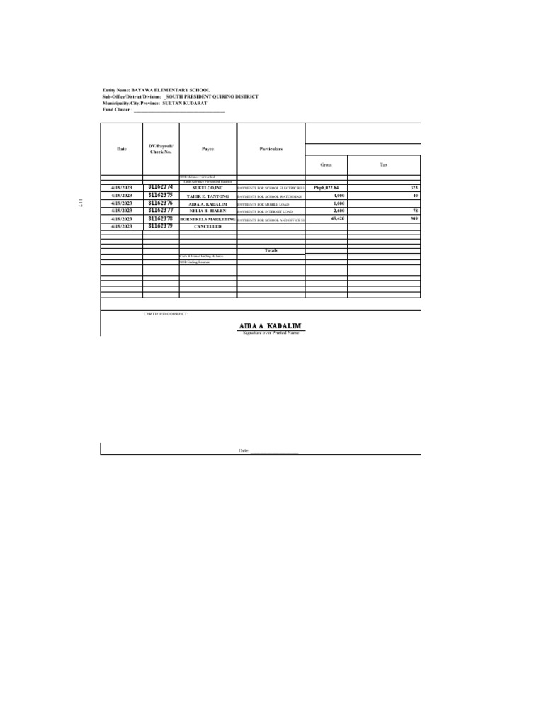 Appendix 43 Cash Disbursement Register | PDF | Payments | Credit Card