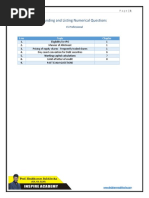 Funding and Listing Numerical Questions: S.no. Topic