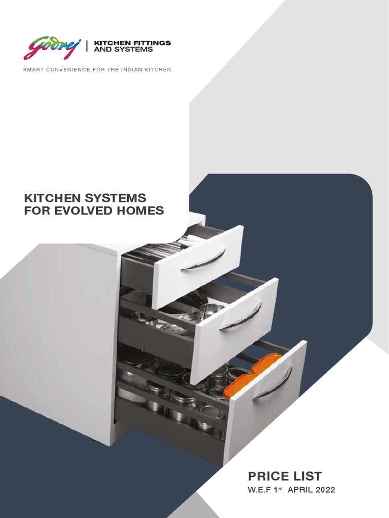 Godrej Kitchen Fittings Price List Apr 22 PDF Manufactured Goods