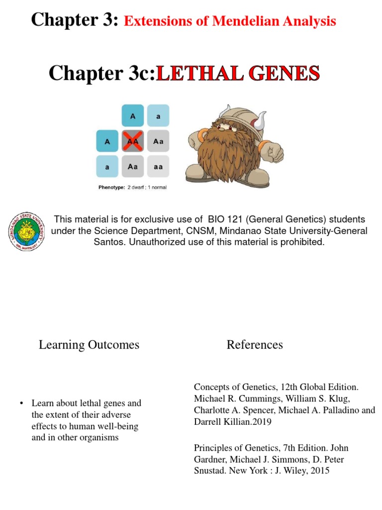Chapter 3c Lethal Genes | PDF | Dominance (Genetics) | Zygosity