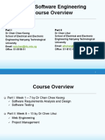 IE4001 Software Engineering Course Overview: Eckchan@ntu - Edu.sg Elhchen@ntu - Edu.sg