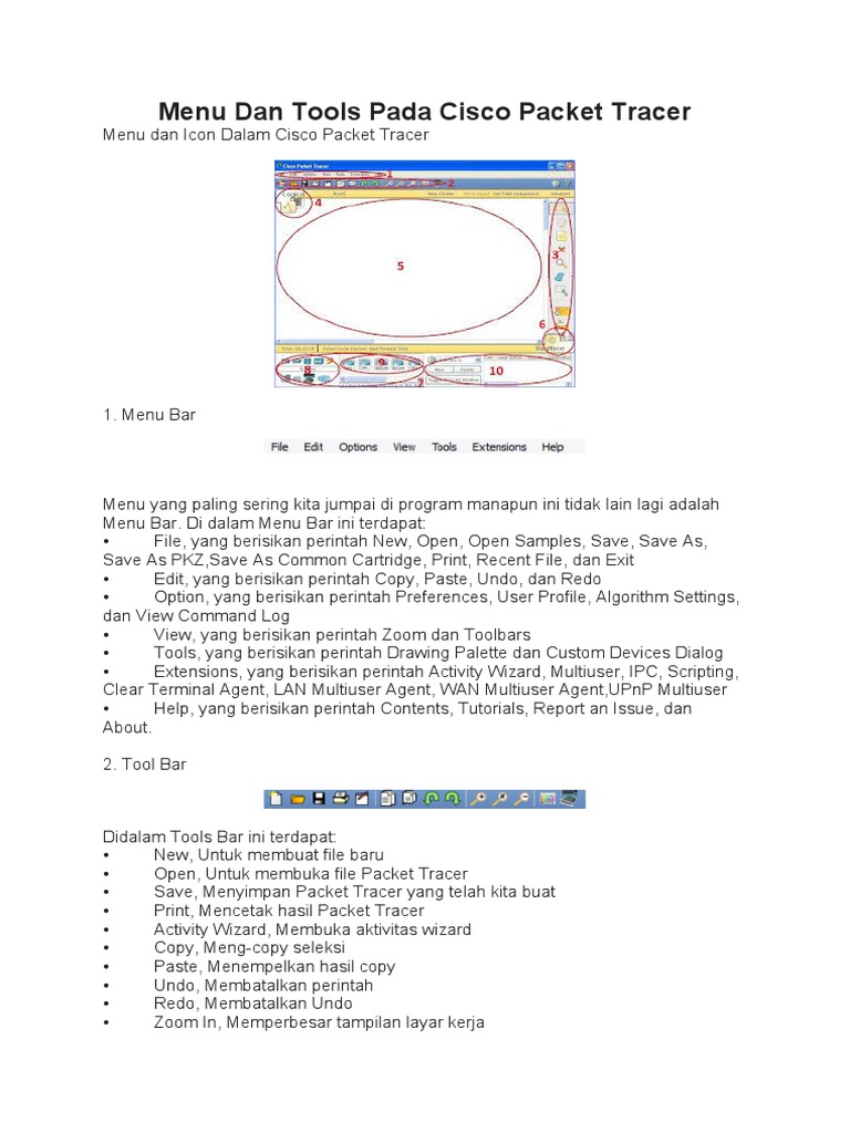 Menu dan Alat di Cisco Packet Tracer | PDF