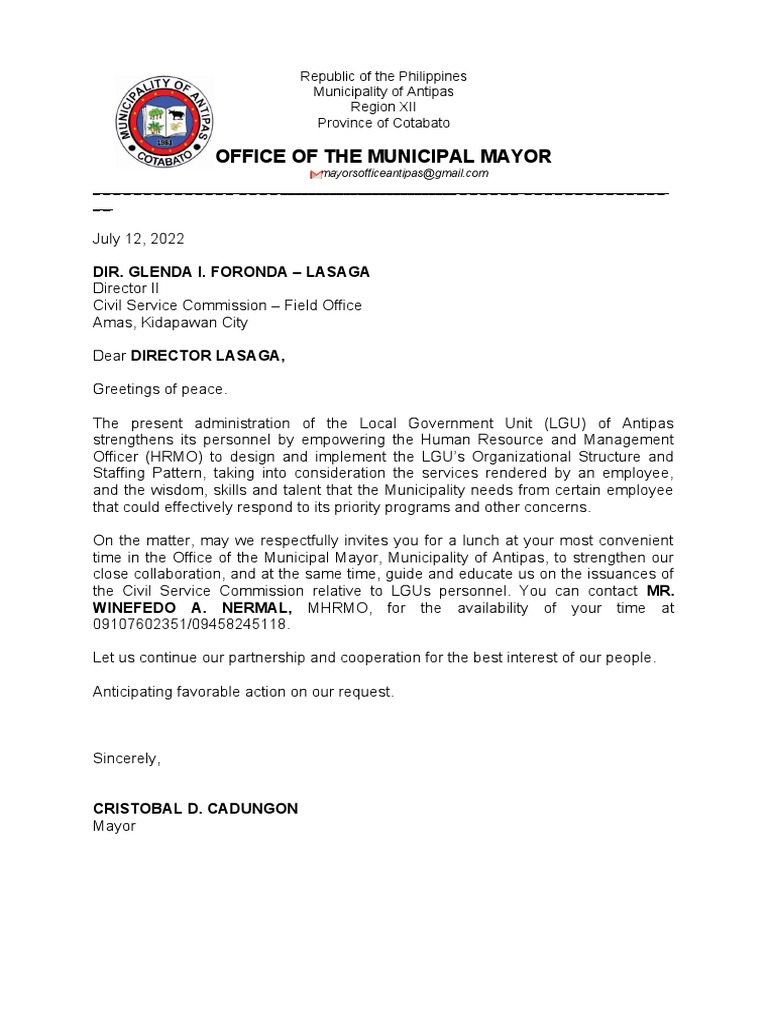 Invitation to Antipas Municipal Events | PDF | Governance | Government
