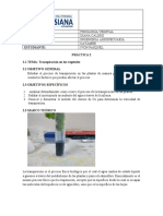 Materia: Docente: Carrera: Sede: Estudiante: Práctica 2 2.1 TEMA: Transpiración en Los Vegetales 2.2 Objetivo General