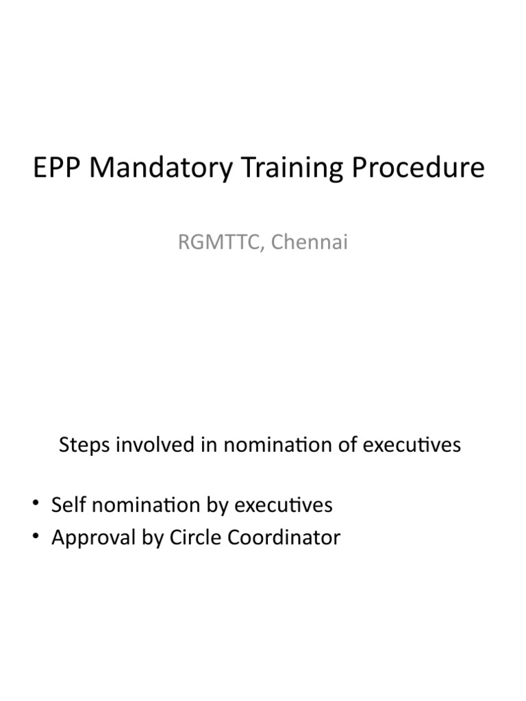 Annex 1 EPP Mandatory Training Procedure 28042022 Compressed PDF