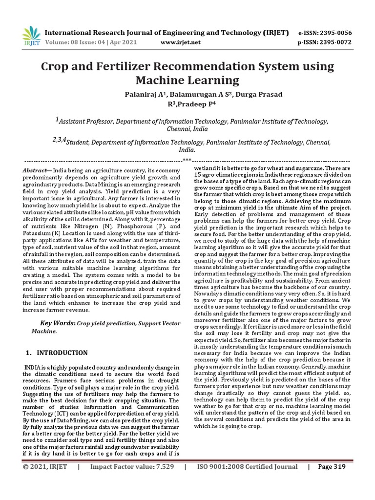 Machine Learning Paper | PDF | Support Vector Machine | Soil