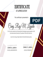 Certificate: Cong. Roy M. Loyola