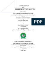 Water Distribution System: in Partial Fulfilment of The Requirements For The Award of The Degree of